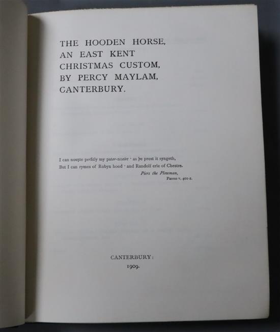 Maylam, Percy - The Hooden Horse, an East Kent Christmas Custom, qto, blue cloth, 8 photos,